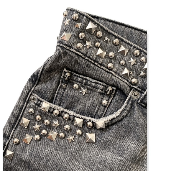 NWT The Kooples Jeans Nelly Studded Gray Low Rise Jeans, Size 26 - Picture 8 of 14
